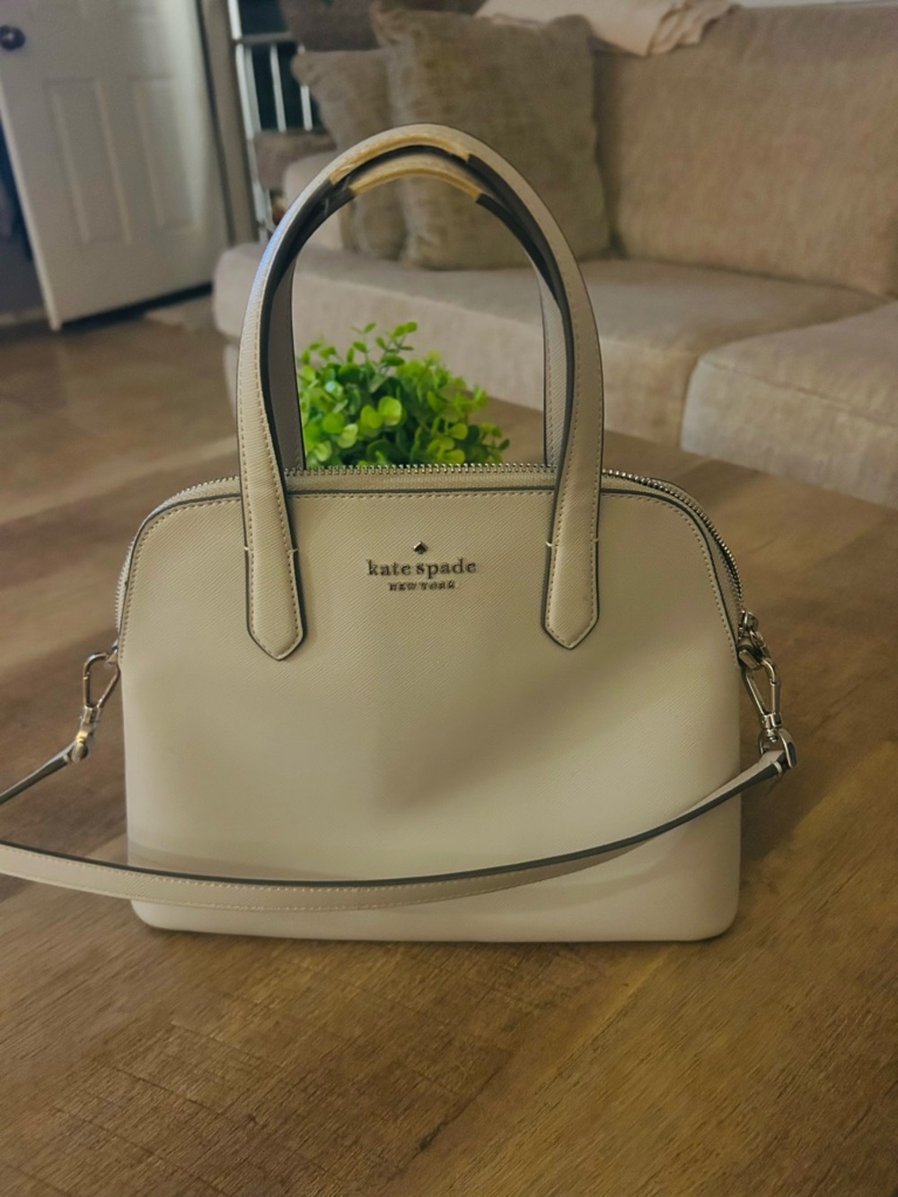 kate spade New York light gray Small Dome Satchel